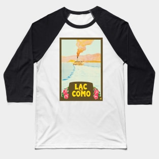 Lac de Como (Lake Como), Italy - Vintage Travel Poster Design Baseball T-Shirt